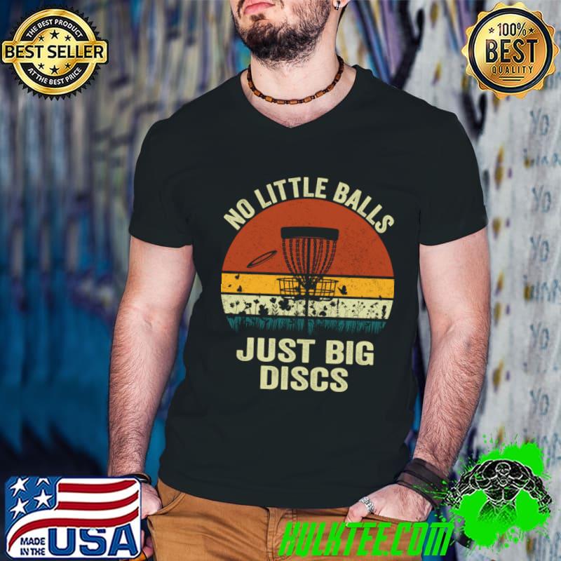 Disc Golf No Little Balls Just Big Discs Vintage Sunset T-Shirt Guys V Neck Disc Golf No Little Balls Just Big Discs Vintage Sunset T-Shirt Guys V Neck