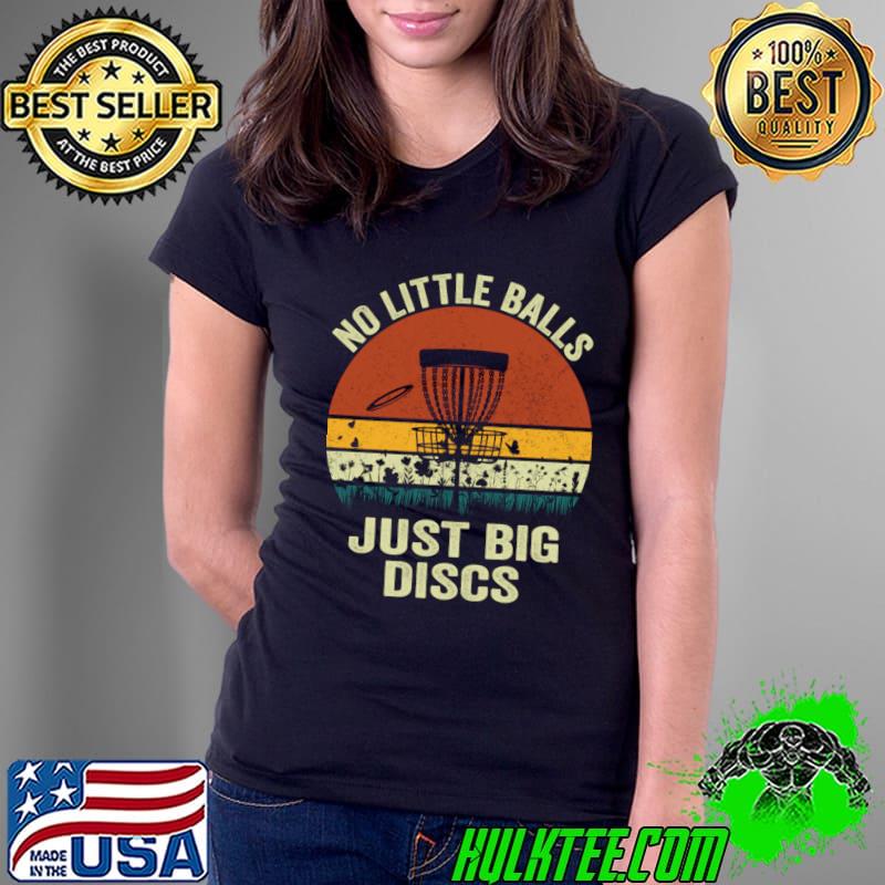 Disc Golf No Little Balls Just Big Discs Vintage Sunset T-Shirt