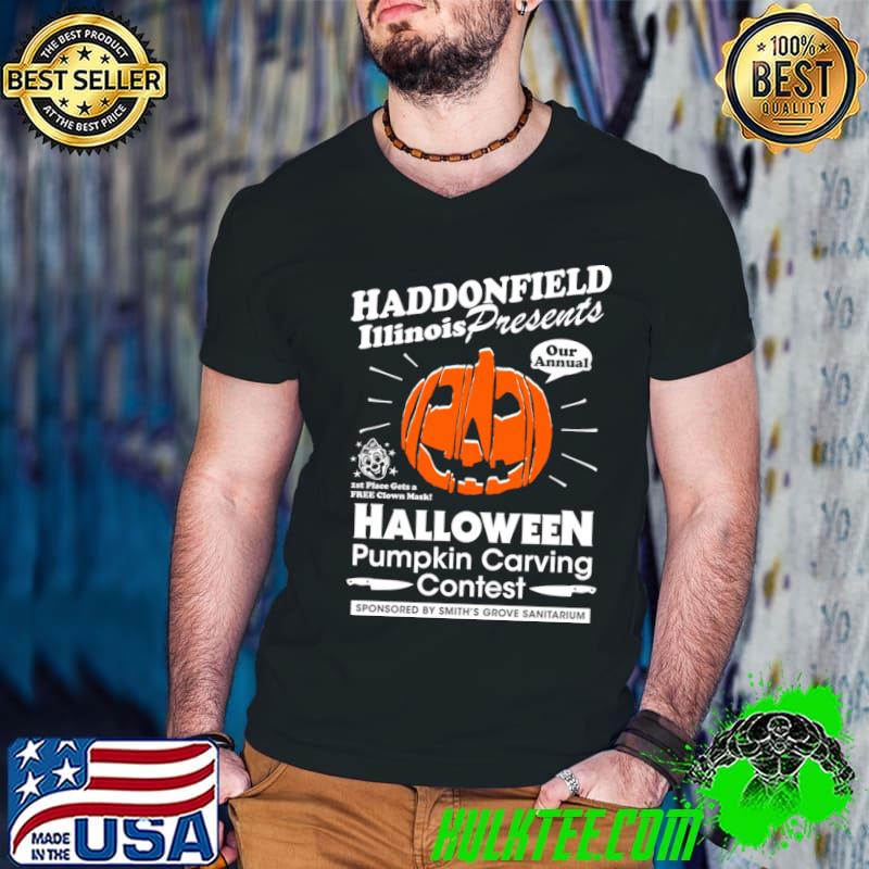 Haddonfield Pumpkin Carving Contest Halloween T-Shirt Guys V Neck Haddonfield Pumpkin Carving Contest Halloween T-Shirt Guys V Neck