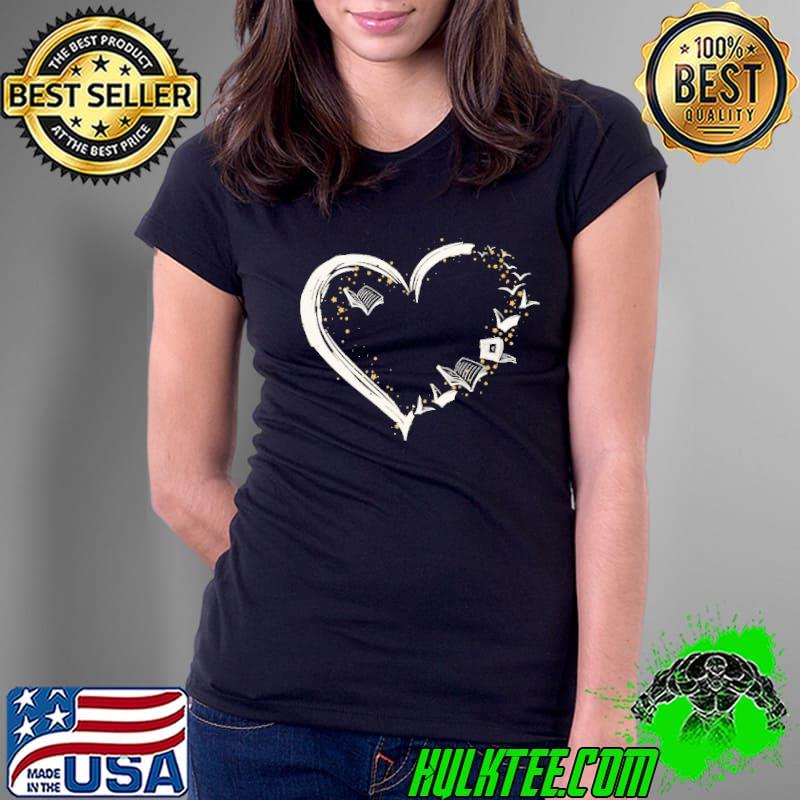 Heart Books love read book shirt