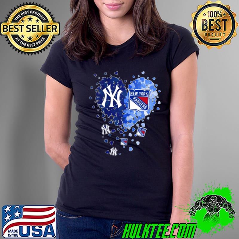 Heart New York Yankees And New York Rangers shirt