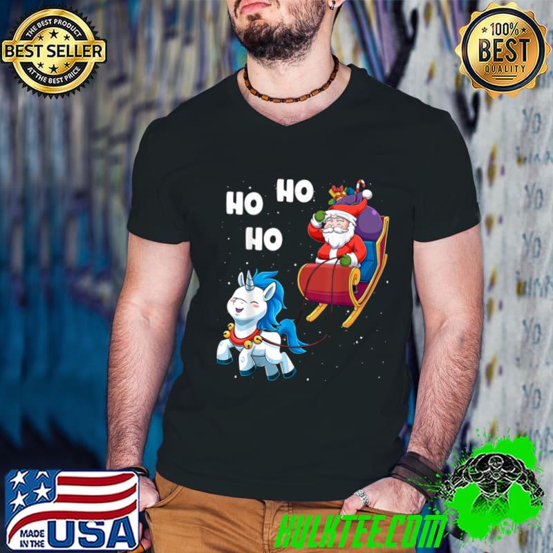 Ho Ho Ho Christmas Santa Unicorn Magical Xmas Santa Claus T-Shirt Guys V Neck Ho Ho Ho Christmas Santa Unicorn Magical Xmas Santa Claus T-Shirt Guys V Neck