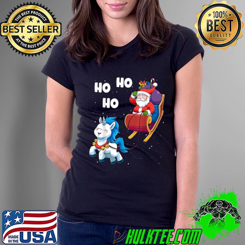 Ho Ho Ho Christmas Santa Unicorn Magical Xmas Santa Claus T-Shirt