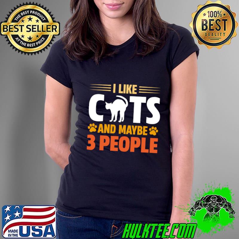 I Like Cats And Maybe 3 People Retro T-Shirt