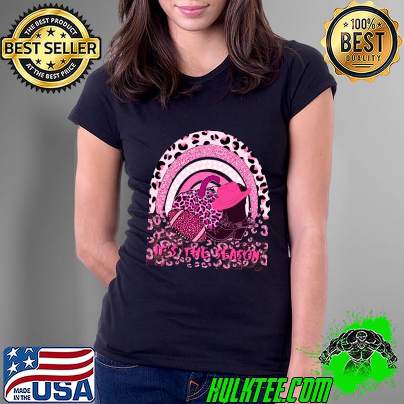 It'’s the season rainbow pumpkin leopard breast cancer T-Shirt