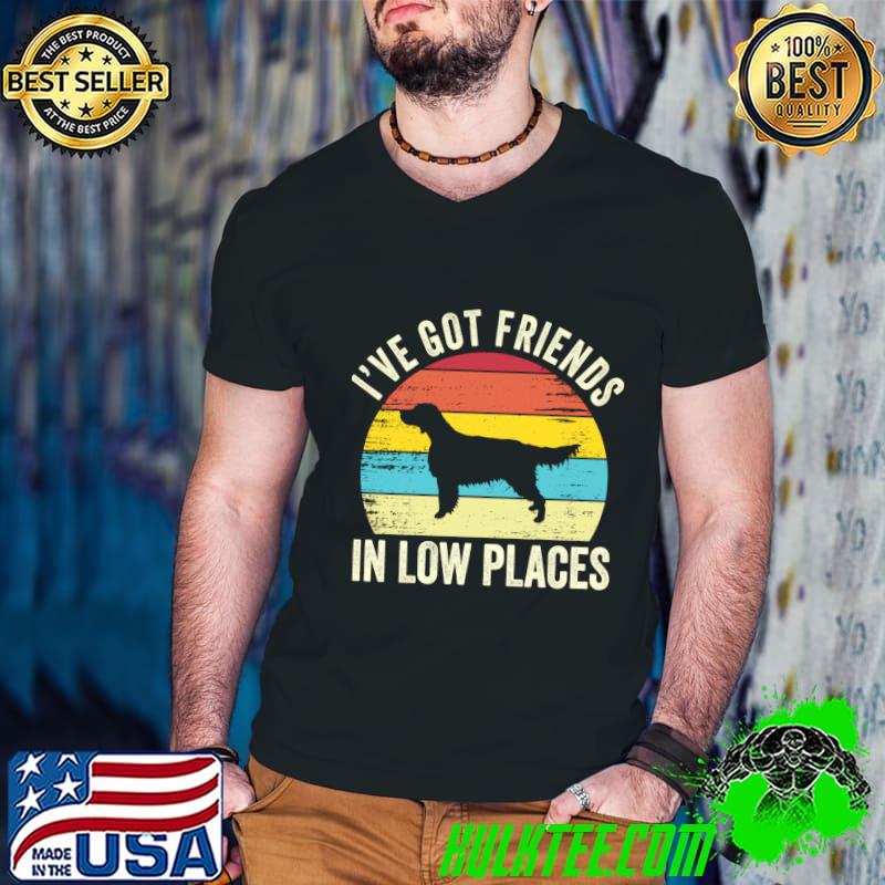 I've Got Friends In Low Places Vintage English Setter Lover Owner T-Shirt Guys V Neck I've Got Friends In Low Places Vintage English Setter Lover Owner T-Shirt Guys V Neck