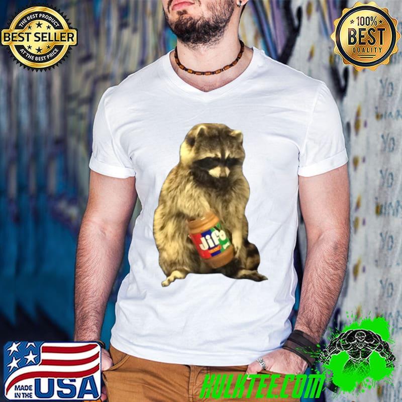 Jif Peanut Butter Raccoon s Guys V Neck Jif Peanut Butter Raccoon s Guys V Neck
