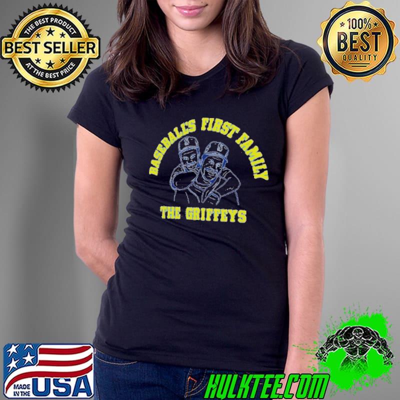 Ken Griffey and Ken Griffey Jr. Seattle Mariners baseball’s first family the griffeys s Ladies Tee Ken Griffey and Ken Griffey Jr. Seattle Mariners baseball’s first family the griffeys s Ladies Tee
