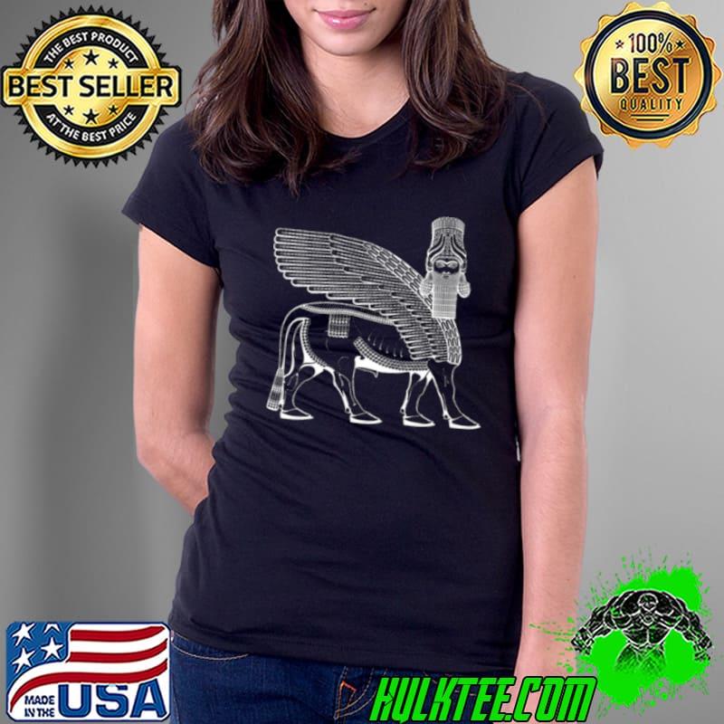 Lamassu Winged Bull Front White shirt