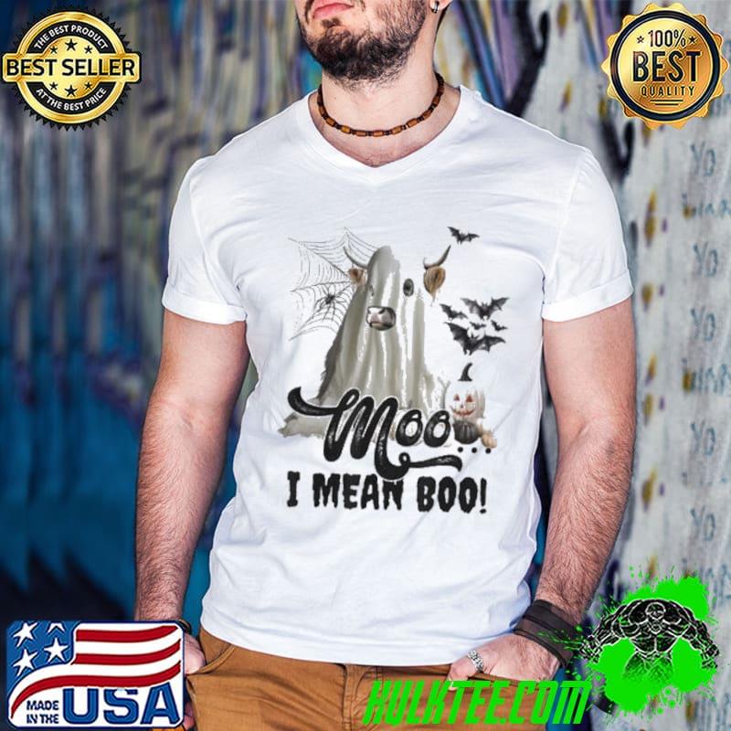 Moo I Mean Boo Ghost Bats Halloween shirt