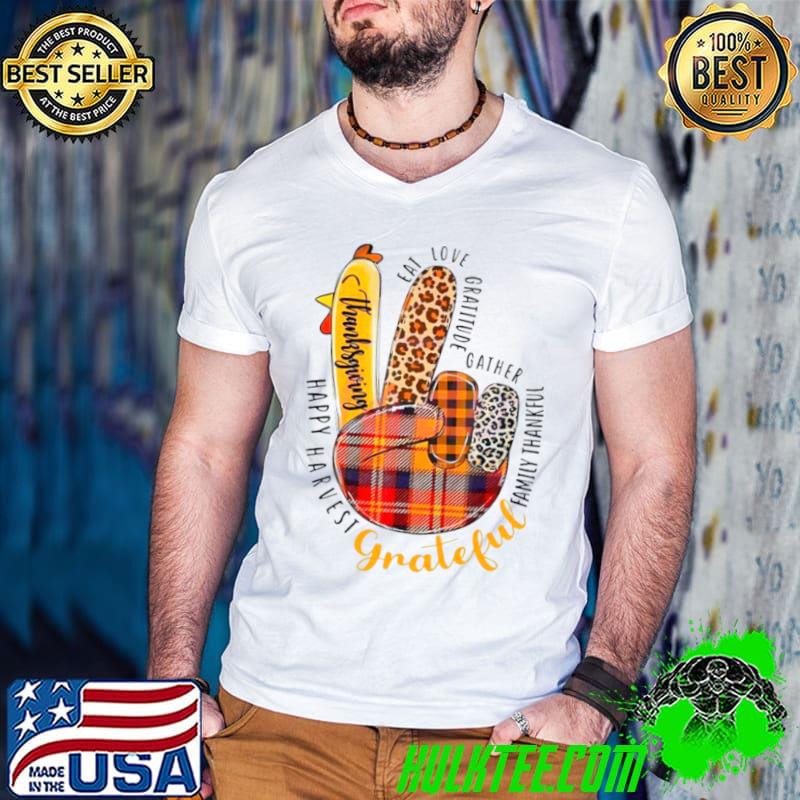 Peace Sign Turkey Happy Harvest shirt