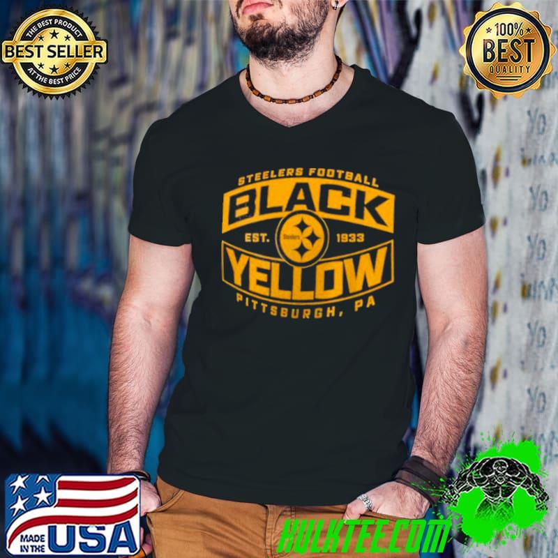 Official Pittsburgh Steelers men's black and yellow bars T-shirt