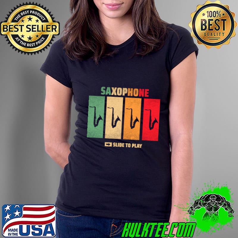 Saxophone slide to play music vintage T-Shirt