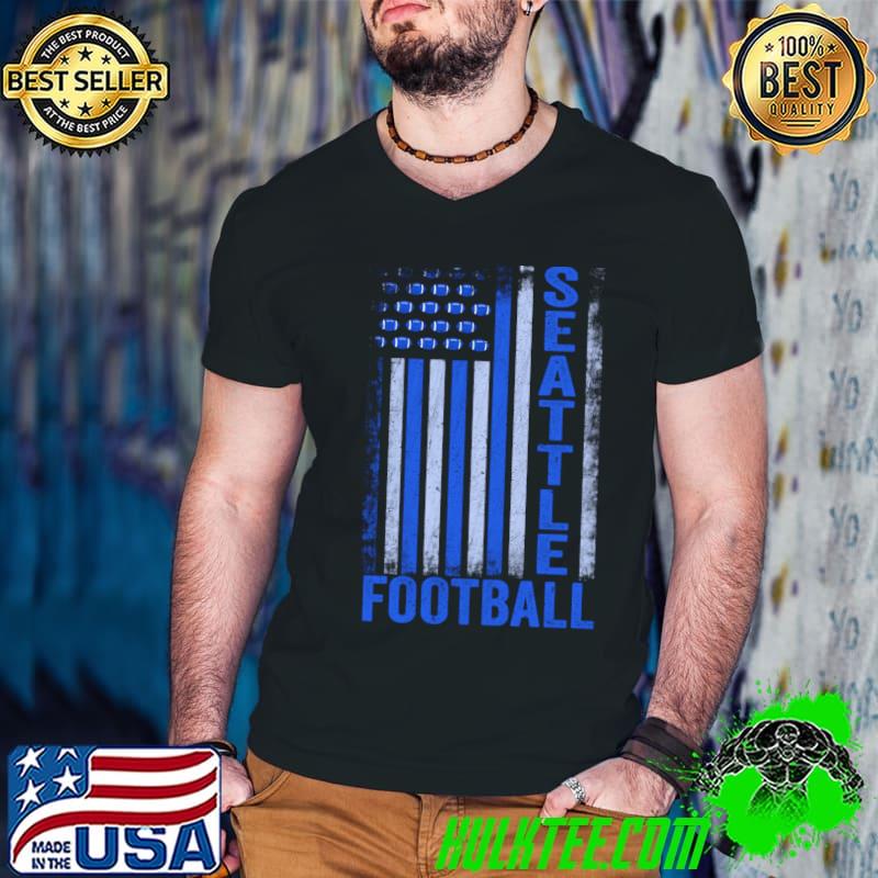 Seattle football american flag american football Seattle vintage T-Shirt Guys V Neck Seattle football american flag american football Seattle vintage T-Shirt Guys V Neck