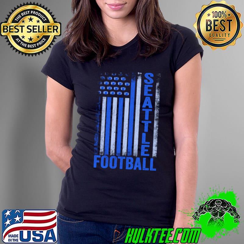 Seattle football american flag american football Seattle vintage T-Shirt