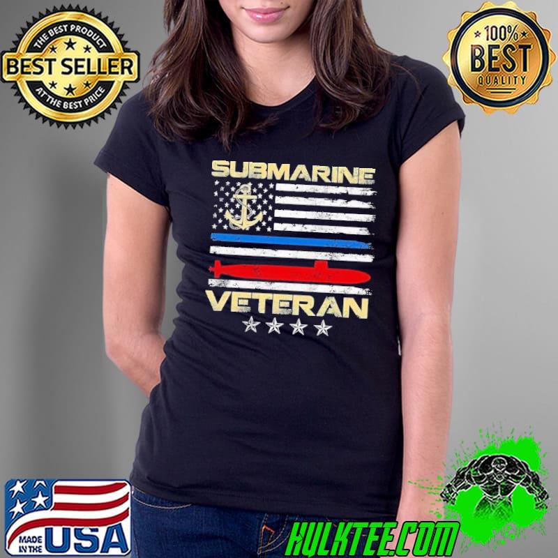 Submarine veteran star american flag s Ladies Tee Submarine veteran star american flag s Ladies Tee