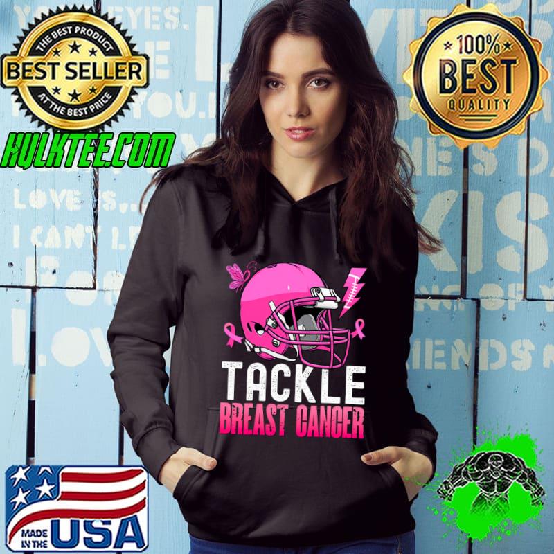 Tackle Football Pink Ribbon Breast Cancer Awareness T-Shirt Hoodie Tackle Football Pink Ribbon Breast Cancer Awareness T-Shirt Hoodie
