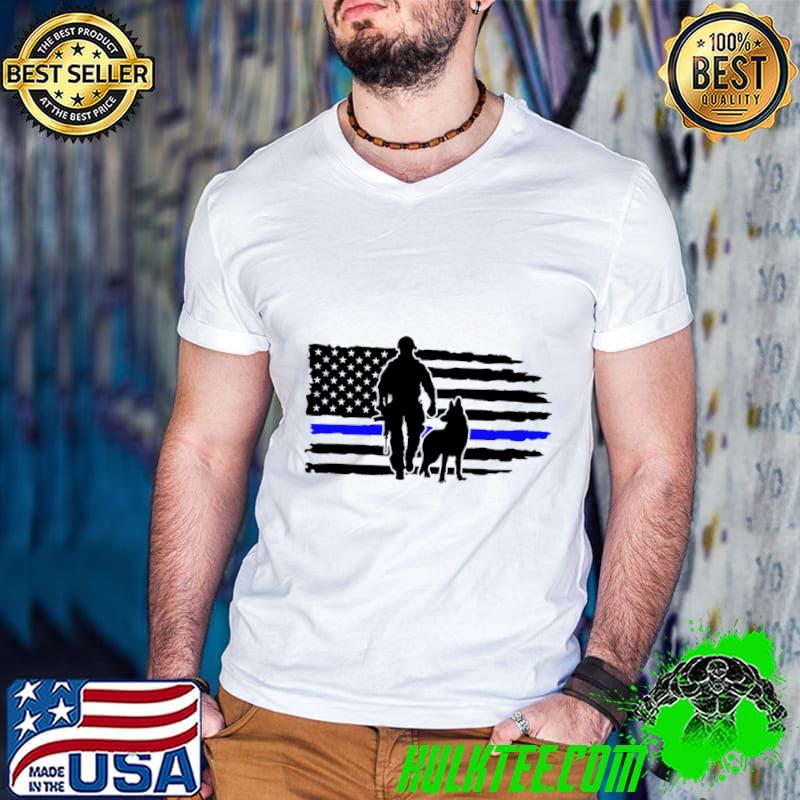 Thin Blue Line Flag for K9 Handlers T-Shirt