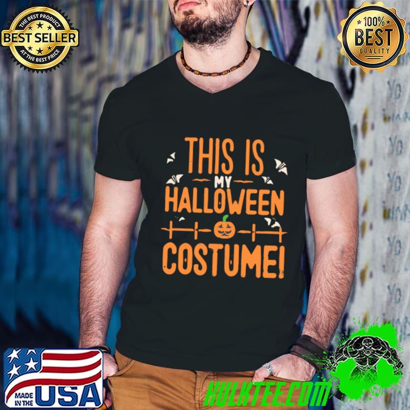 This Is My Halloween Costume Bats Pumpkin T-Shirt Guys V Neck This Is My Halloween Costume Bats Pumpkin T-Shirt Guys V Neck