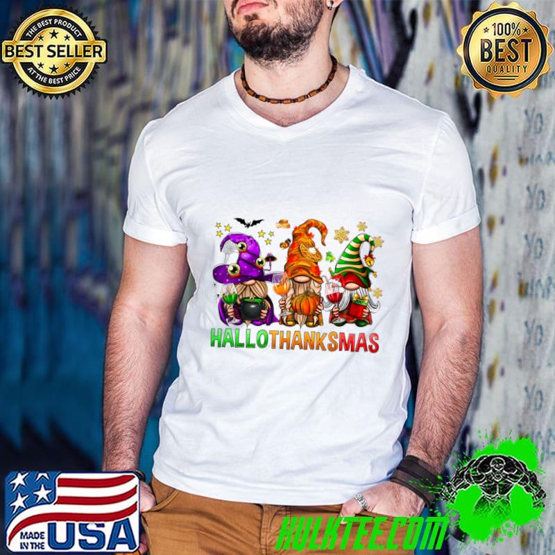 Three Gnomies Hallo Thanksmas Family Christmas Vacation T-Shirt
