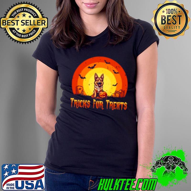 Tricks for treats german Shepherd Halloween shirt
