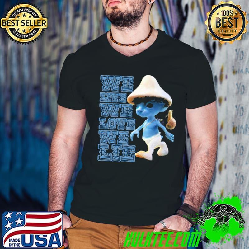 We Live We Love We Lie Smurf Cat Shirt Guys V Neck We Live We Love We Lie Smurf Cat Shirt Guys V Neck