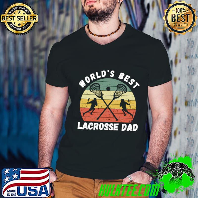 World's Best Lacrosse Dad Sports Lover Vintage Sunset T-Shirt Guys V Neck World's Best Lacrosse Dad Sports Lover Vintage Sunset T-Shirt Guys V Neck