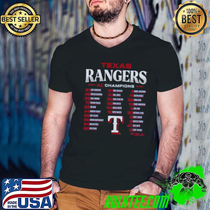 2023 American League Champions Texas Rangers Roster Shirt