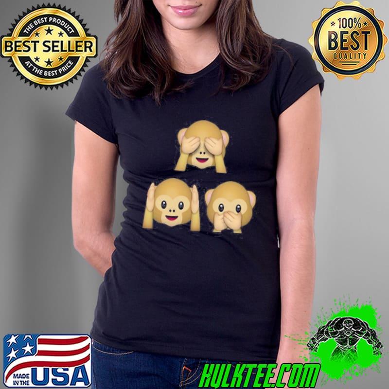 3 Monkeys Emoji Novelty Regular Fit Meme shirt