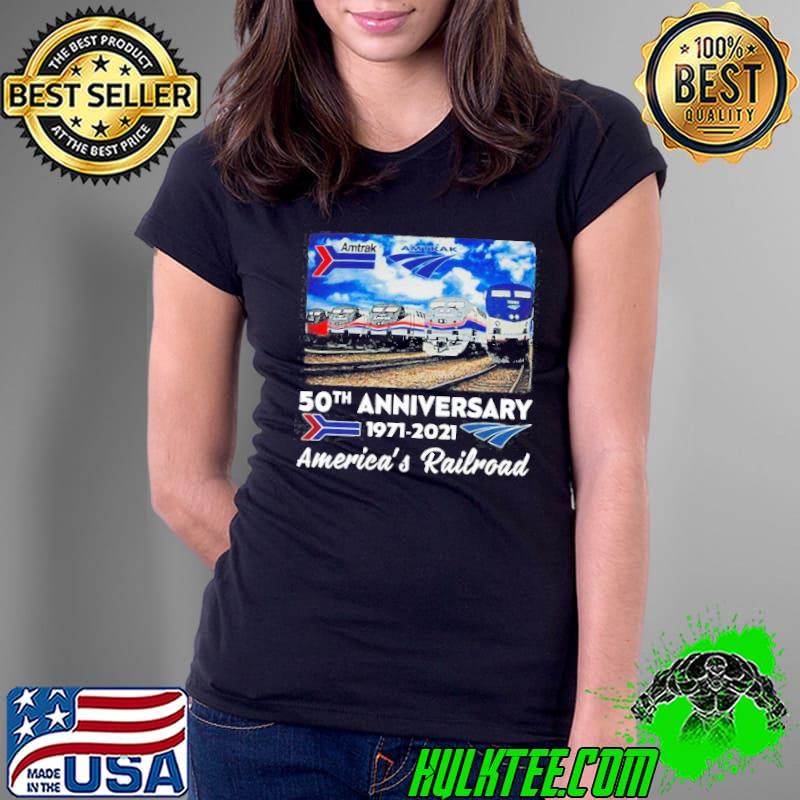 Amtrak 50th Anniversary 1971-2021 America’s Railroad Shirt Ladies Tee Amtrak 50th Anniversary 1971-2021 America’s Railroad Shirt Ladies Tee