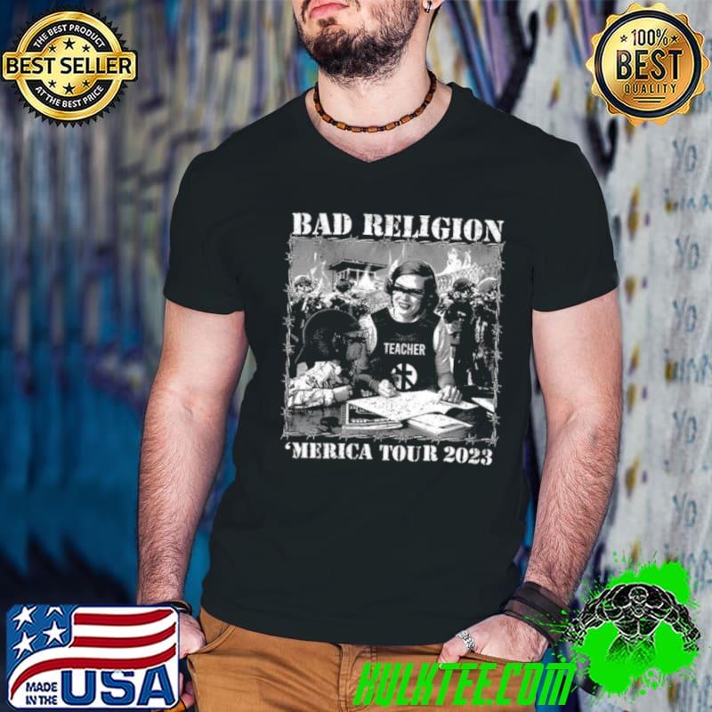 Bad Religion Teacher ‘Merica Tour 2023 Shirt Guys V Neck Bad Religion Teacher ‘Merica Tour 2023 Shirt Guys V Neck