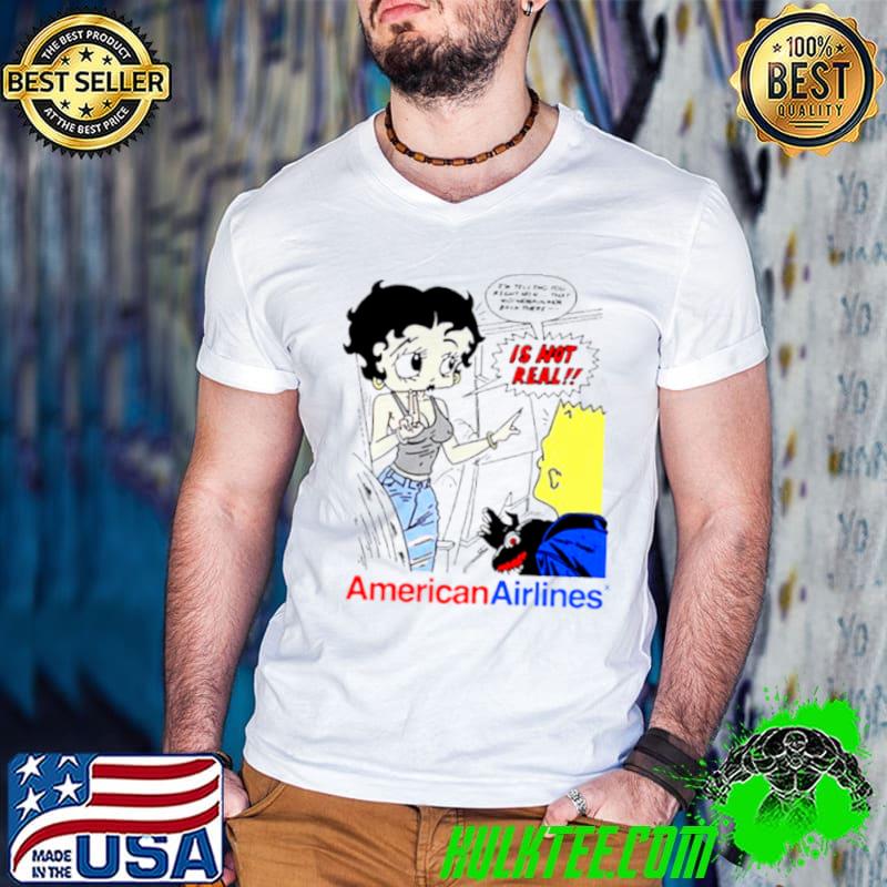 Betty boop and Bart Simpson American airlines shirt