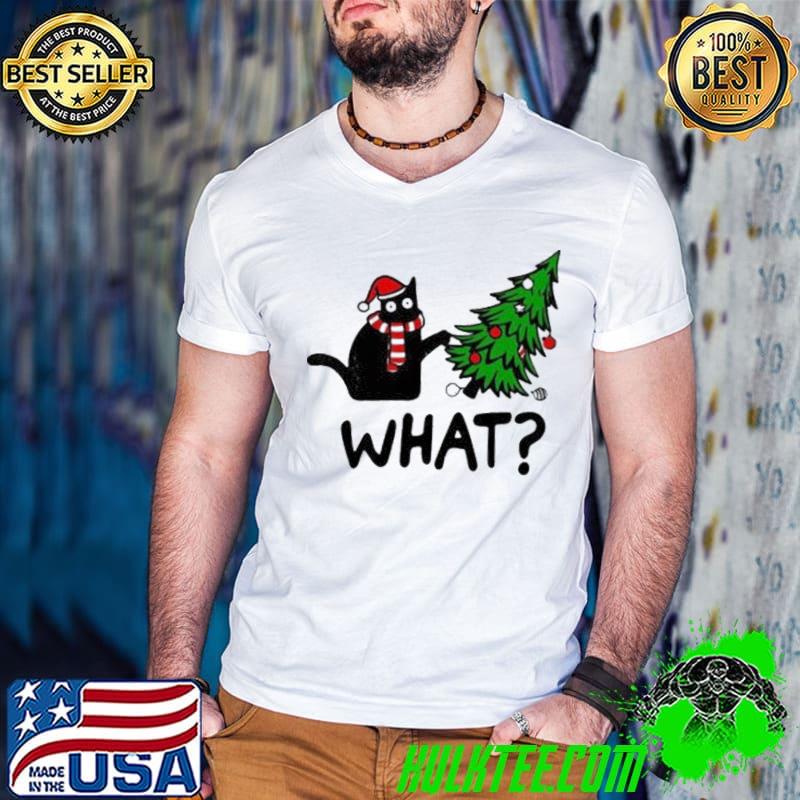 Black Cat What Christmas Tree Shirt