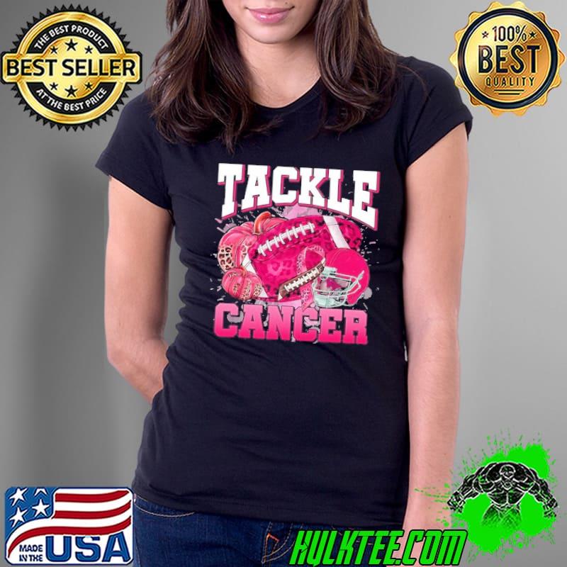 Breast Cancer Awareness Football Tackle Cancer Leopard helmet shirt
