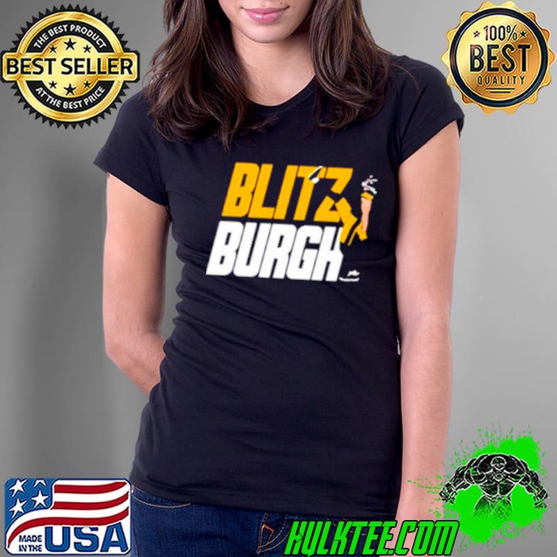 Burnett wearing blitz burgh shirt