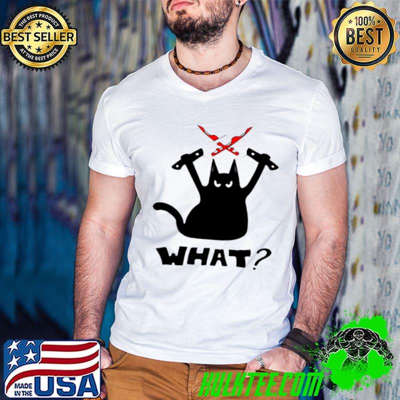 Cat Knife Merry Christmas Black Cat K shirt