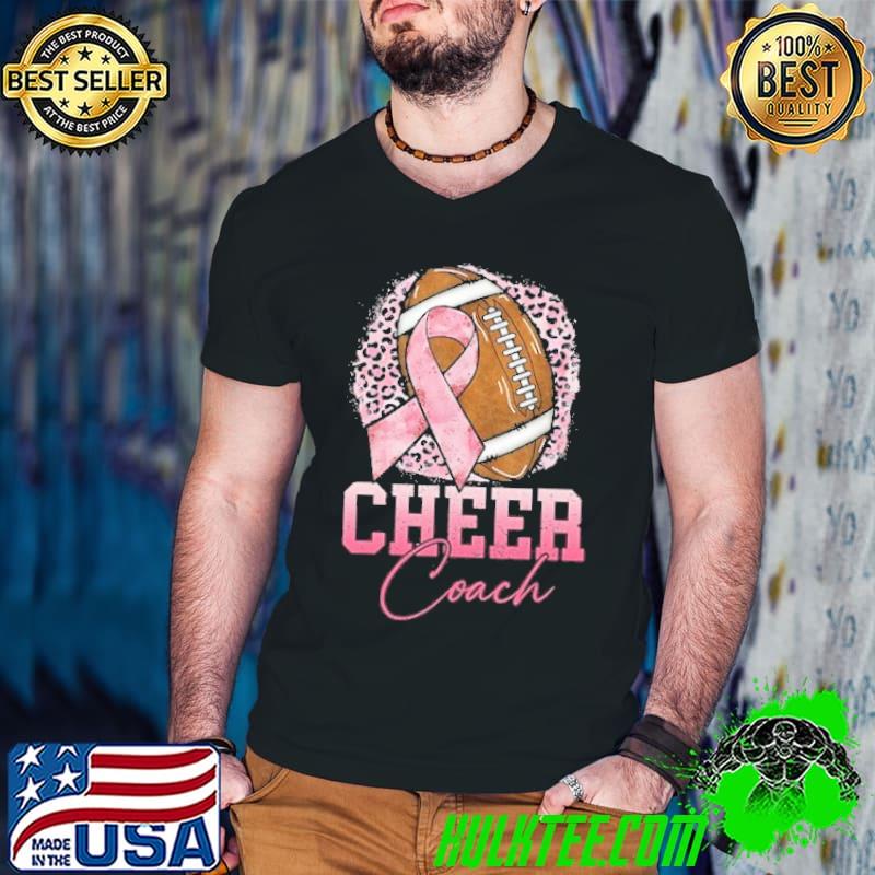 Cheer coach football leopard breast cancer s Guys V Neck Cheer coach football leopard breast cancer s Guys V Neck
