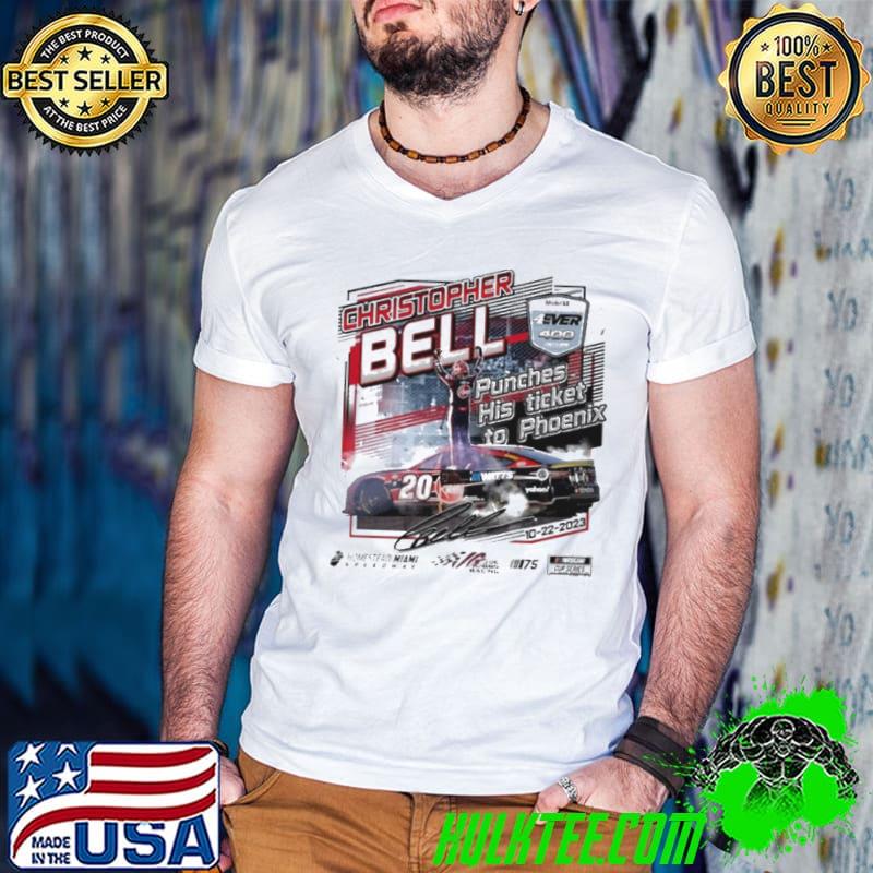 Christopher Bell Checkered Flag Sports White 2023 4EVER 400 Presented by Mobil 1 Race Winner Shirt