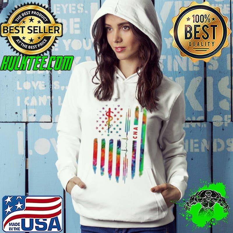 CNA symbol heartbeat american flag tye die s Hoodie CNA symbol heartbeat american flag tye die s Hoodie