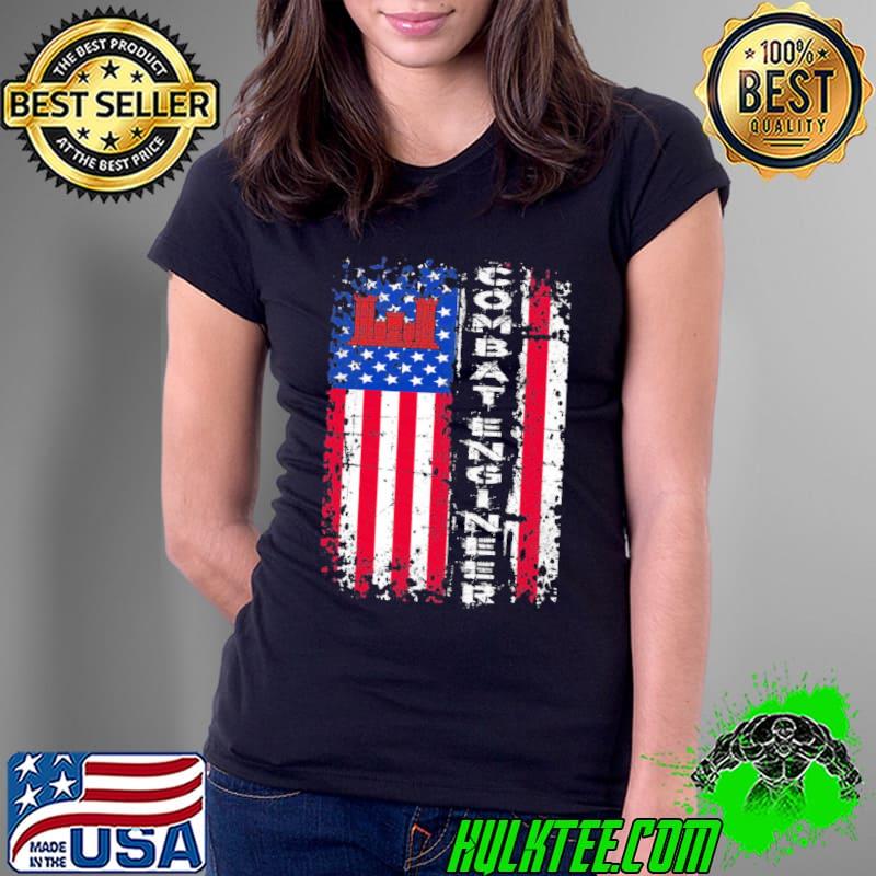 Combat Engineer Distressed American Flag – U.S. Military Shirt