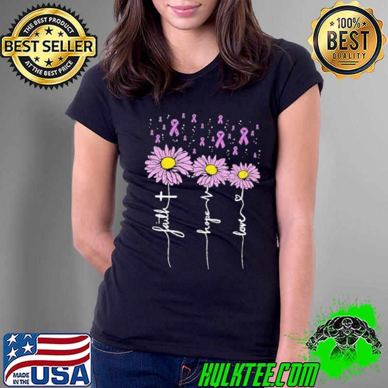 Domestic Violence Awareness Faith Hope Love Daisy shirt
