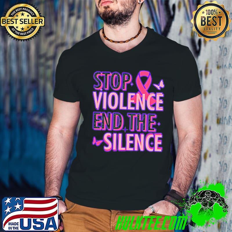 Domestic Violence Awareness Stop Violence End The Silence s Guys V Neck Domestic Violence Awareness Stop Violence End The Silence s Guys V Neck