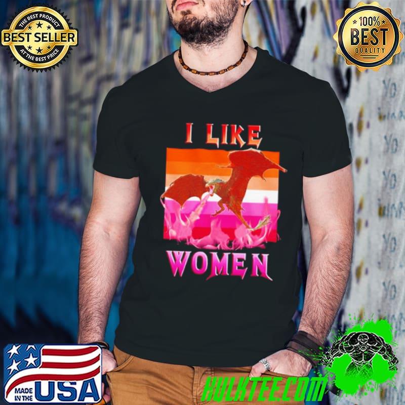 Dragon i like women lesbian flag shirt