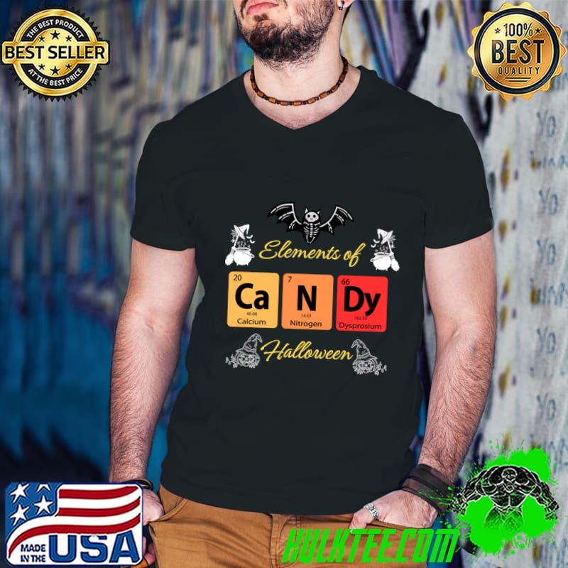 Elements of Halloween Candy Table Chemistry Bats T-Shirt