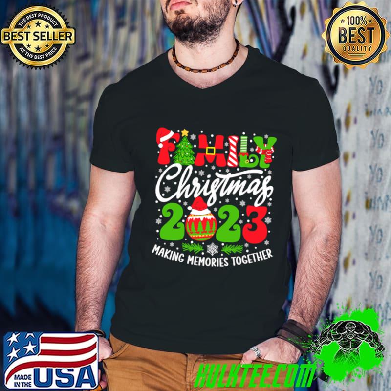 Family Christmas 2023 Matching Memories Together Squad Santa Elf Xmas T-Shirt