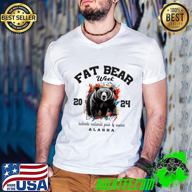 Fat Bear Week 2024 katmale national park watercolor T-Shirt