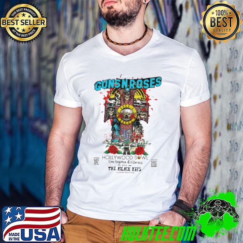 Guns N Roses Hollywood Bowl Los Angeles California With The Black Keys Live Nation 1st And 2nd November 2023 Tour Shirt