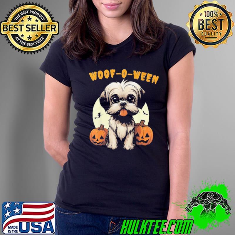 Halloween Shih Tzu Dog Pumpkin Woof-o-ween shirt