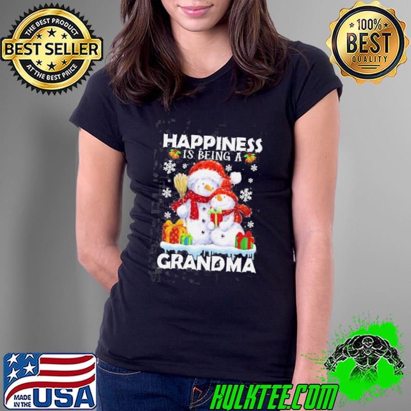Happiness Is Being A Grandma Snowman Santa Shirt