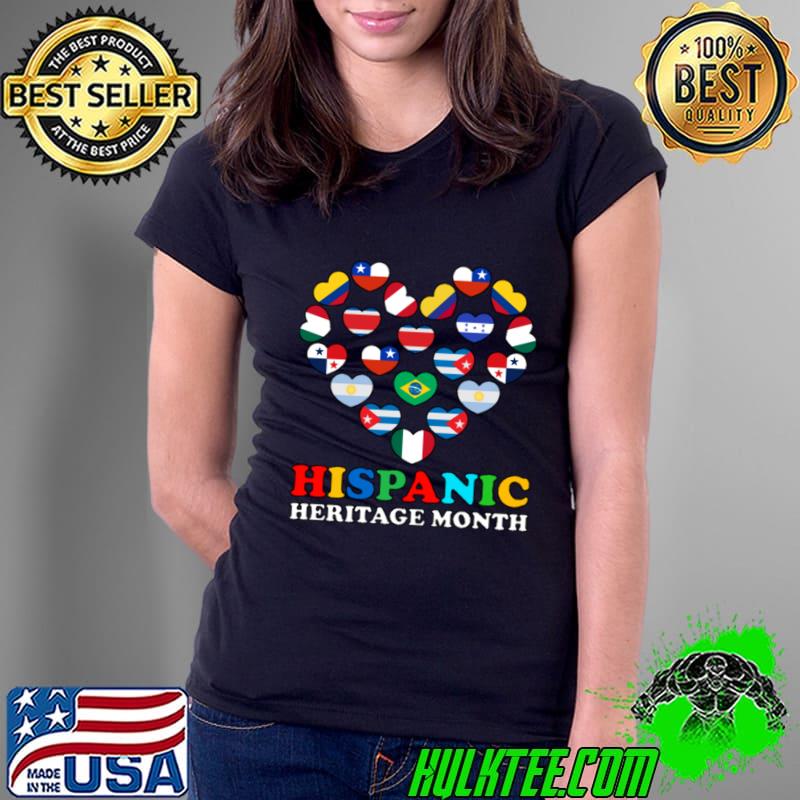 Hispanic american heritage month hearts flag T-Shirt